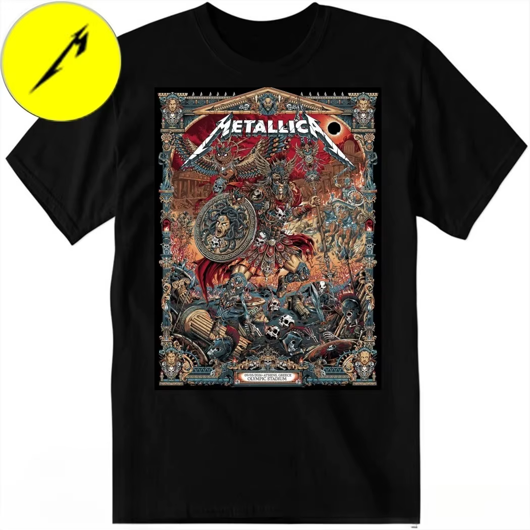 T-shirt graphique en coton Metallica M72 Dublin 2026 72 Seasons Tour Dates Pop Up Merch Band pour hommes et femmes