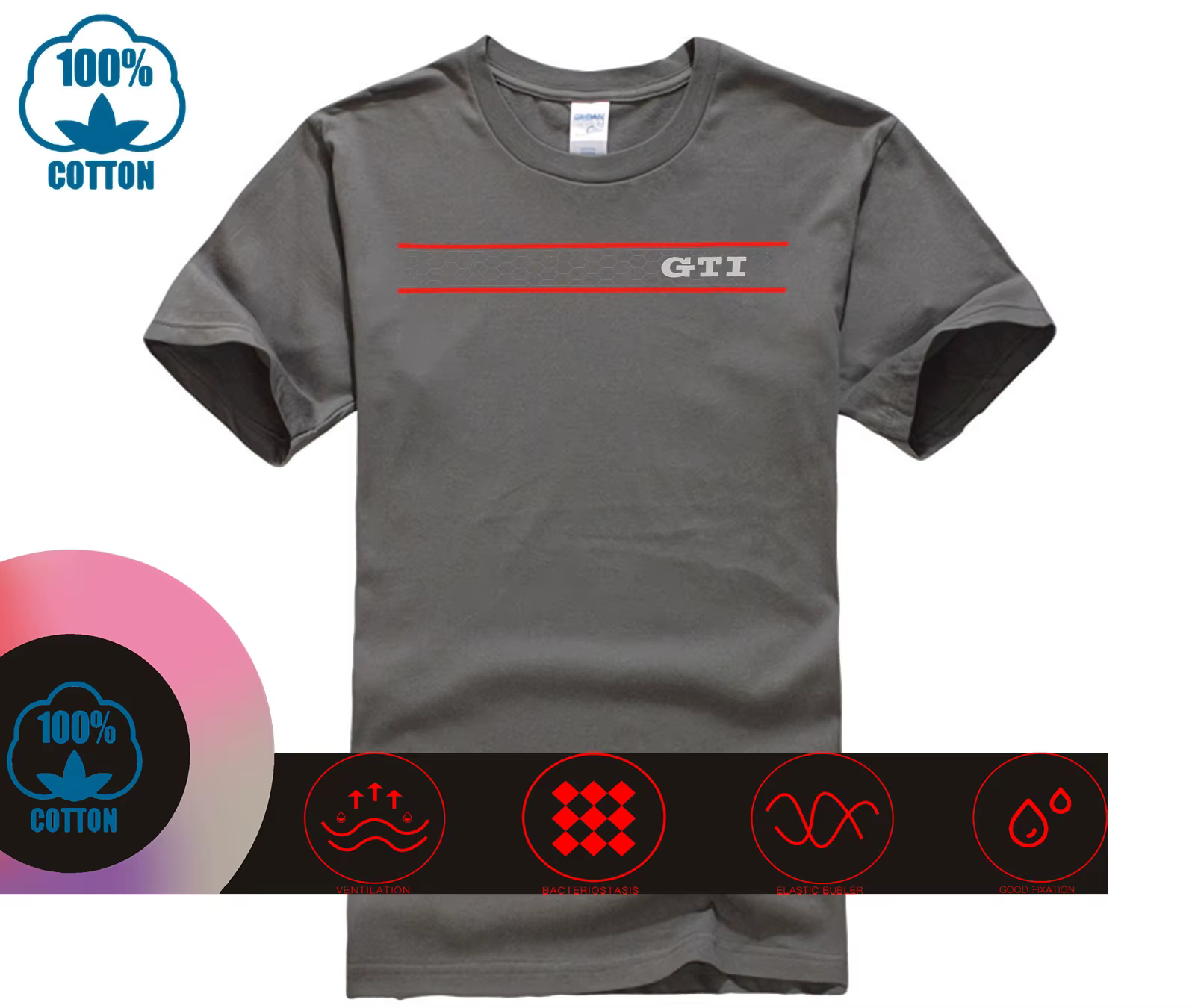 T-shirt imprimé col rond manches courtes