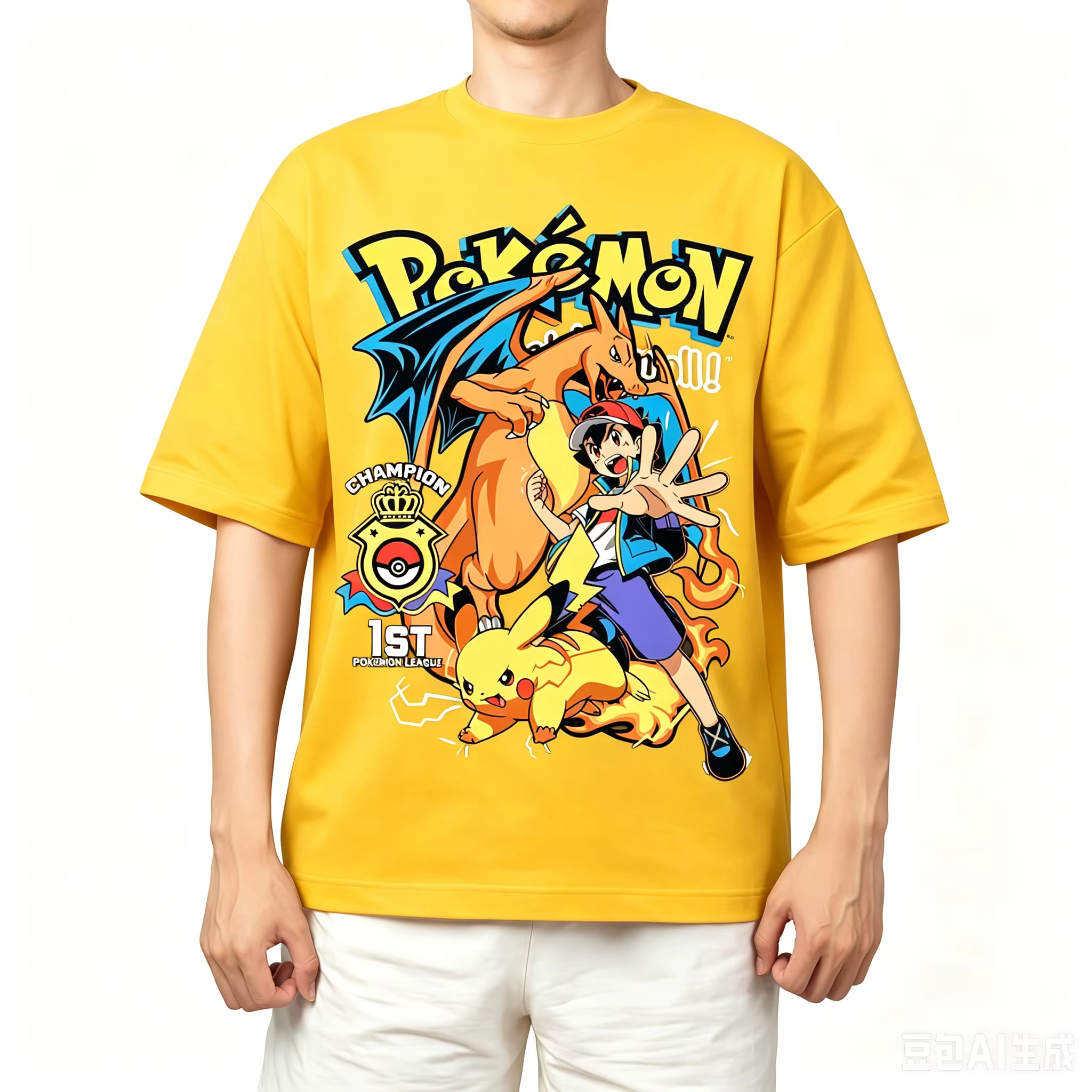 T-shirt en coton Pokémon 2026 pour adultes et enfants