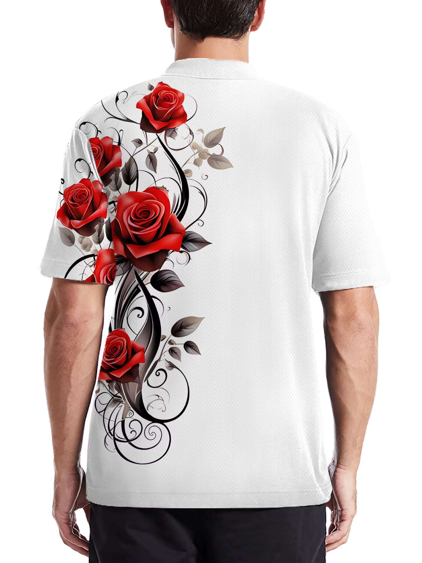 Polo homme été 2026 avec imprimé floral rose