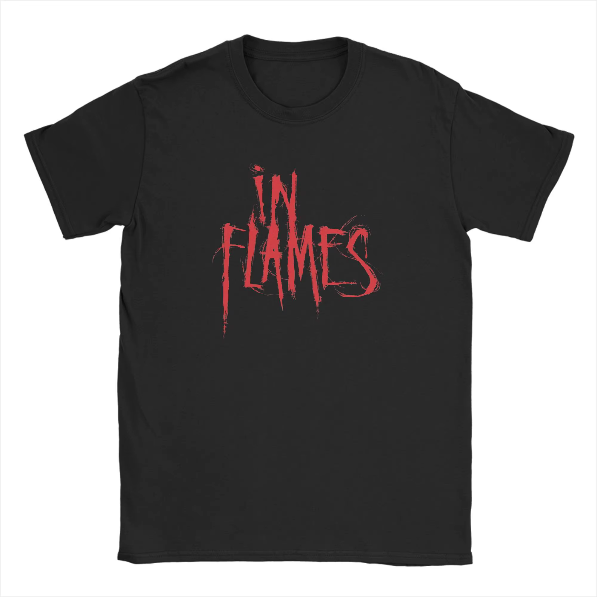 In Flames rock metal band t-shirt pour hommes femmes impression graphique t-shirts 100% coton vêtements