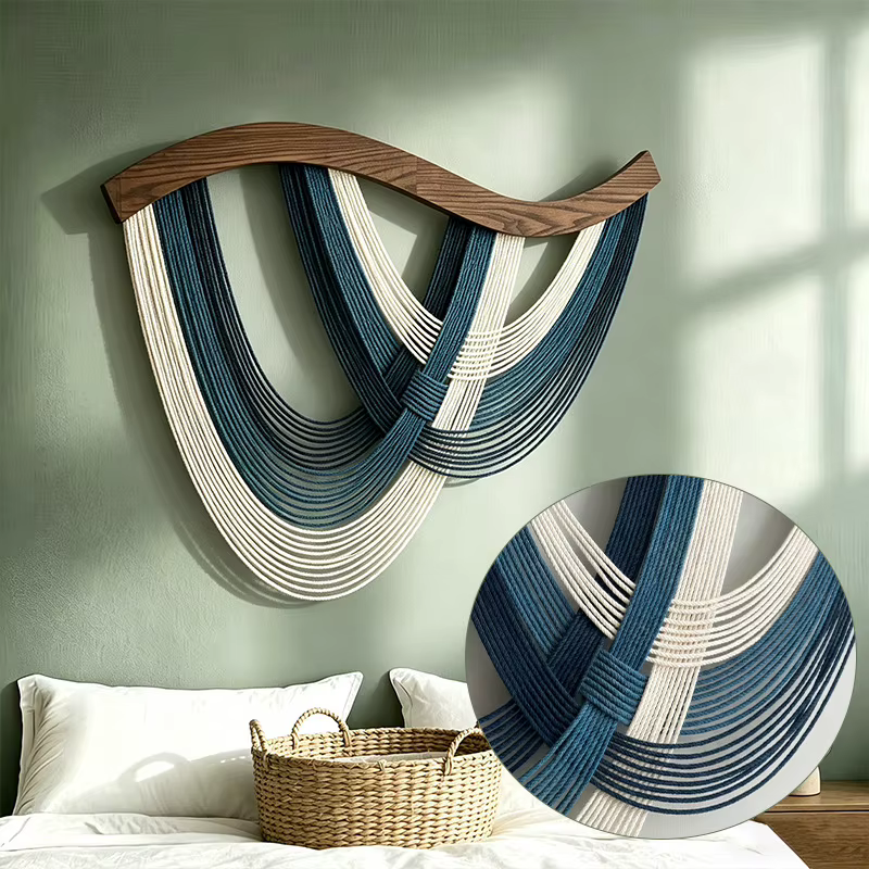 Décoration murale en macramé