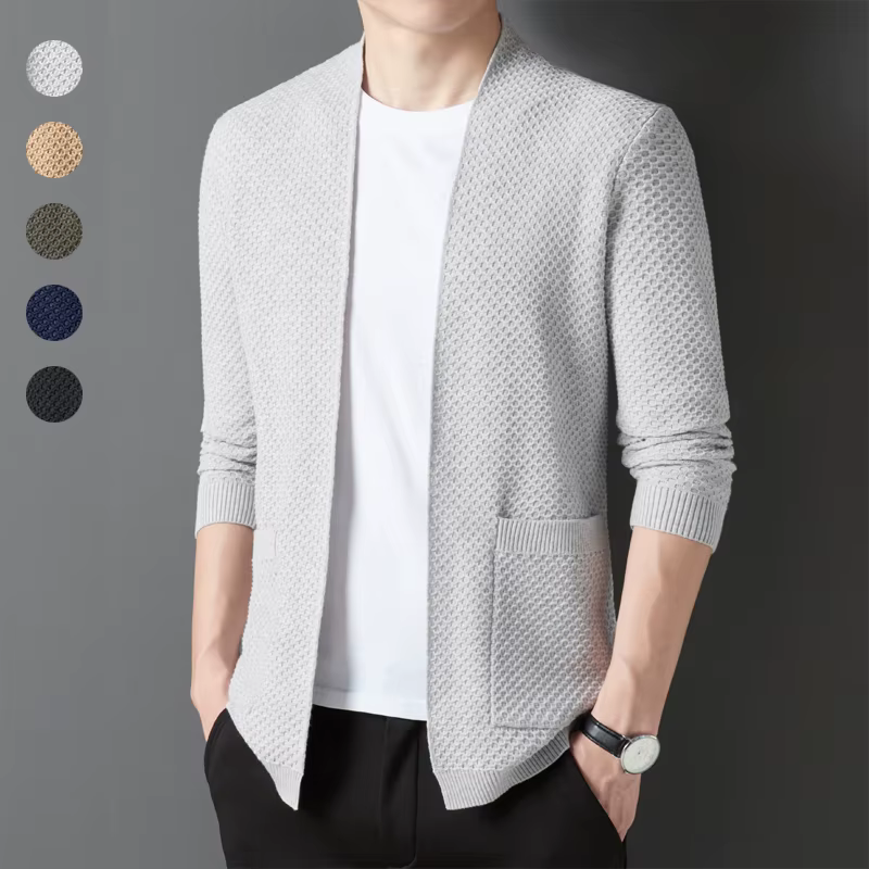 Cardigan à motif polo classique pour hommes
