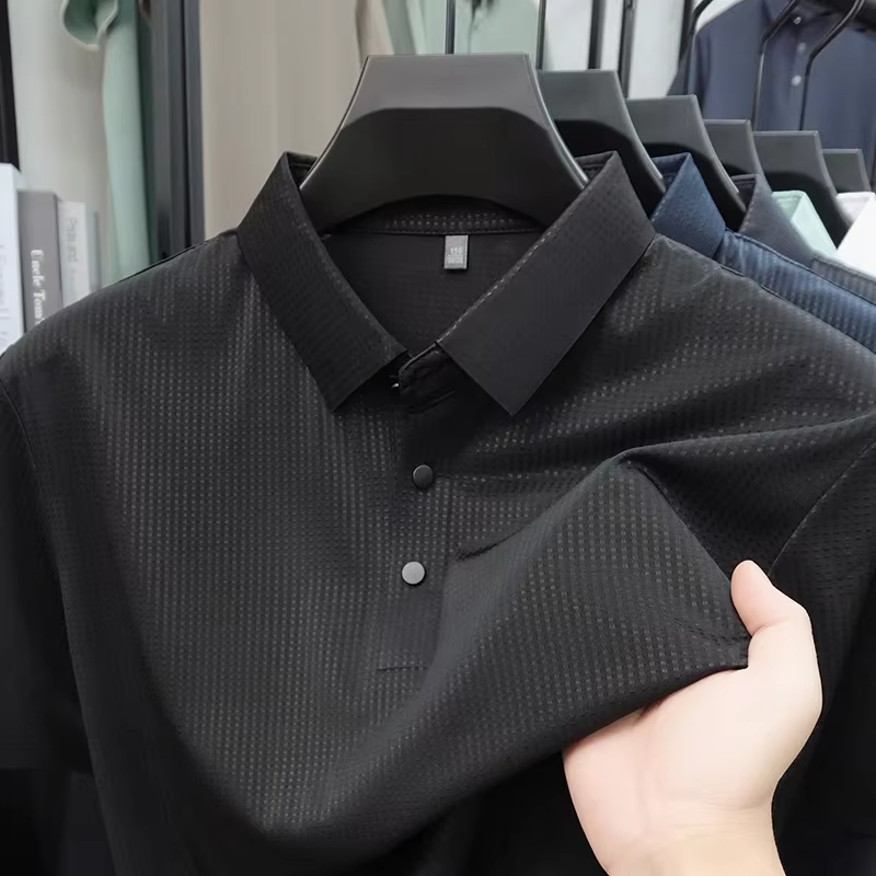 Polo texturé en maille pour hommes