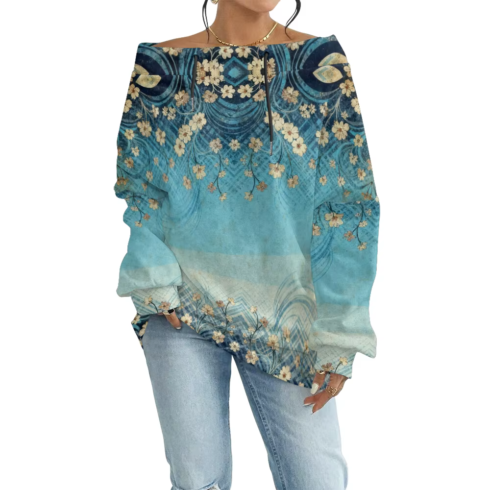 Sweat-shirt tendance à épaules dénudées