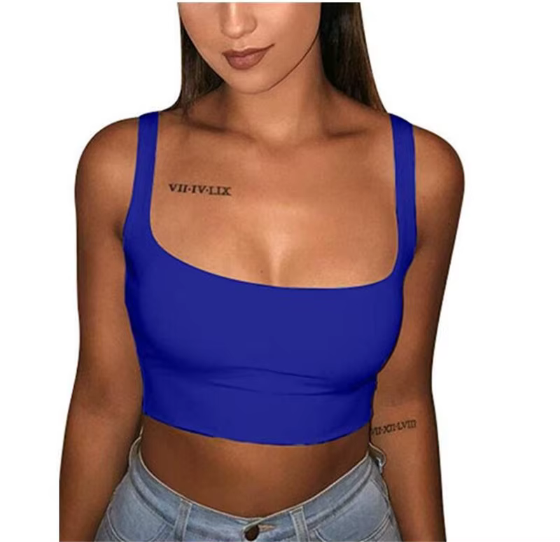 Débardeur GlaCrop Y-Summer pour Femme, Couleur Unie, Blanc, Rouge, Sangle de dehors Précieux