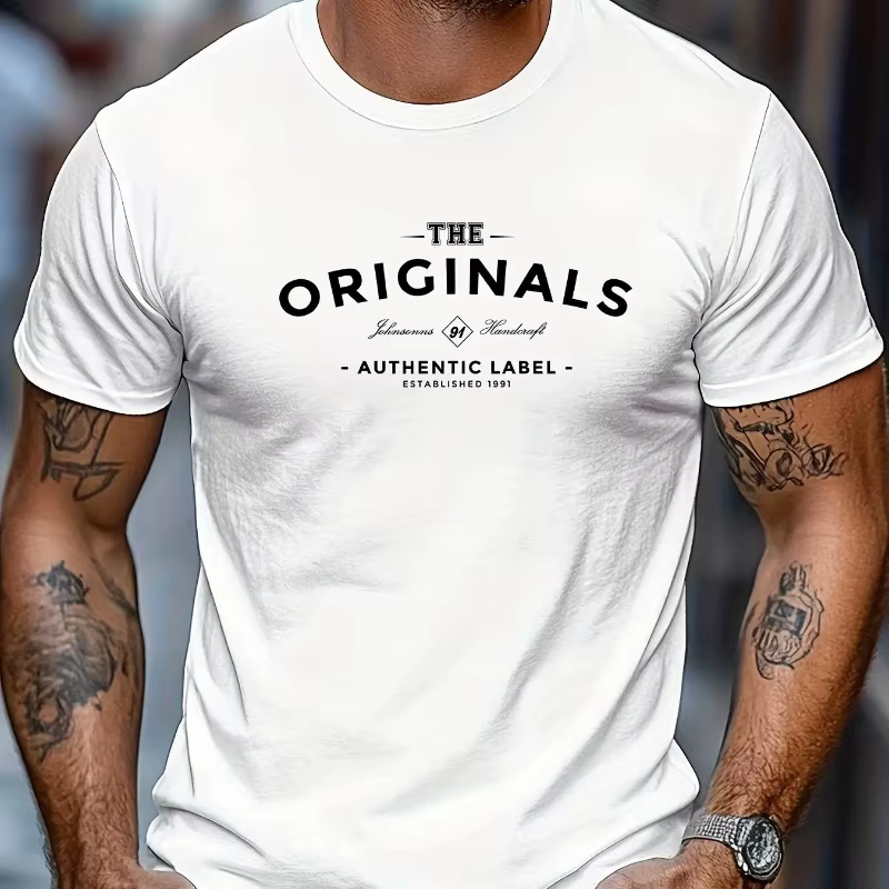 T-shirt décontracté pour hommes en pur coton