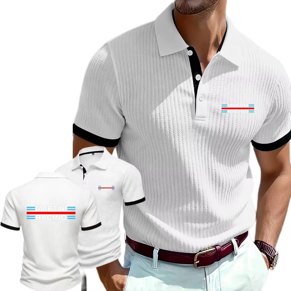 NOUVEAU Polo en tricot à revers pour homme