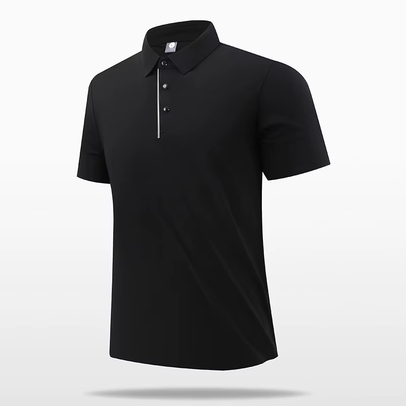Polo Premium Homme Sans Couture Col Revers Imprimé Ample Manches Courtes