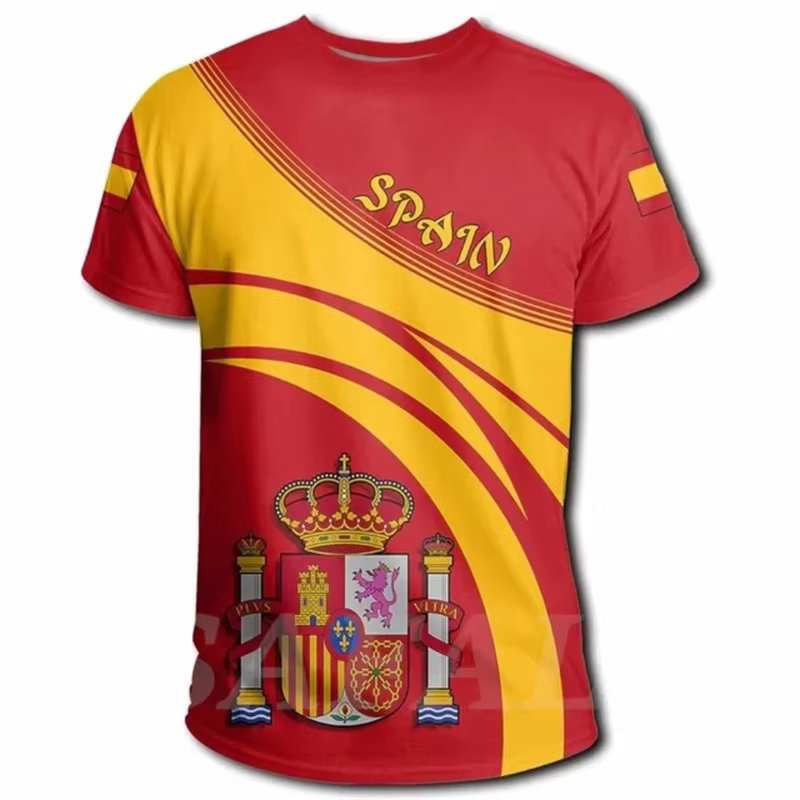 T-shirt rouge et jaune pour hommes