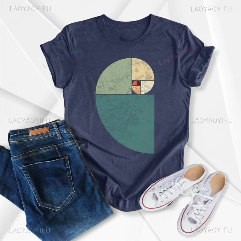 Fibonacci rapport d'or T-Shirt géométrie sacrée Science professeur de mathématiques T-Shirt Harajuku casual mode ample à manches courtes T-Shirt