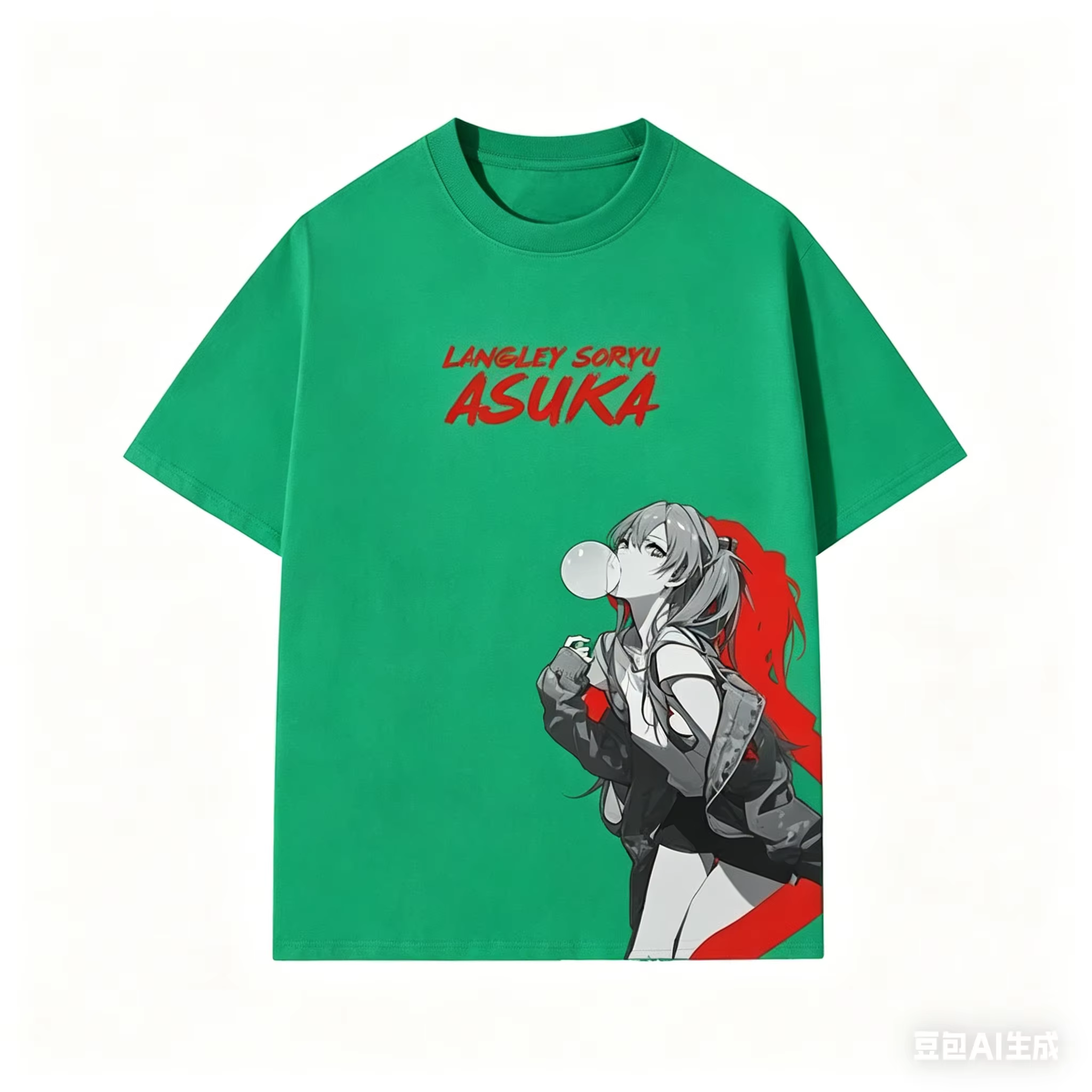 T-shirt à manches courtes Asuka d'animation japonaise, été, Eva, pour hommes et femmes, en pur coton, à manches courtes, ample, tendance, décontracté