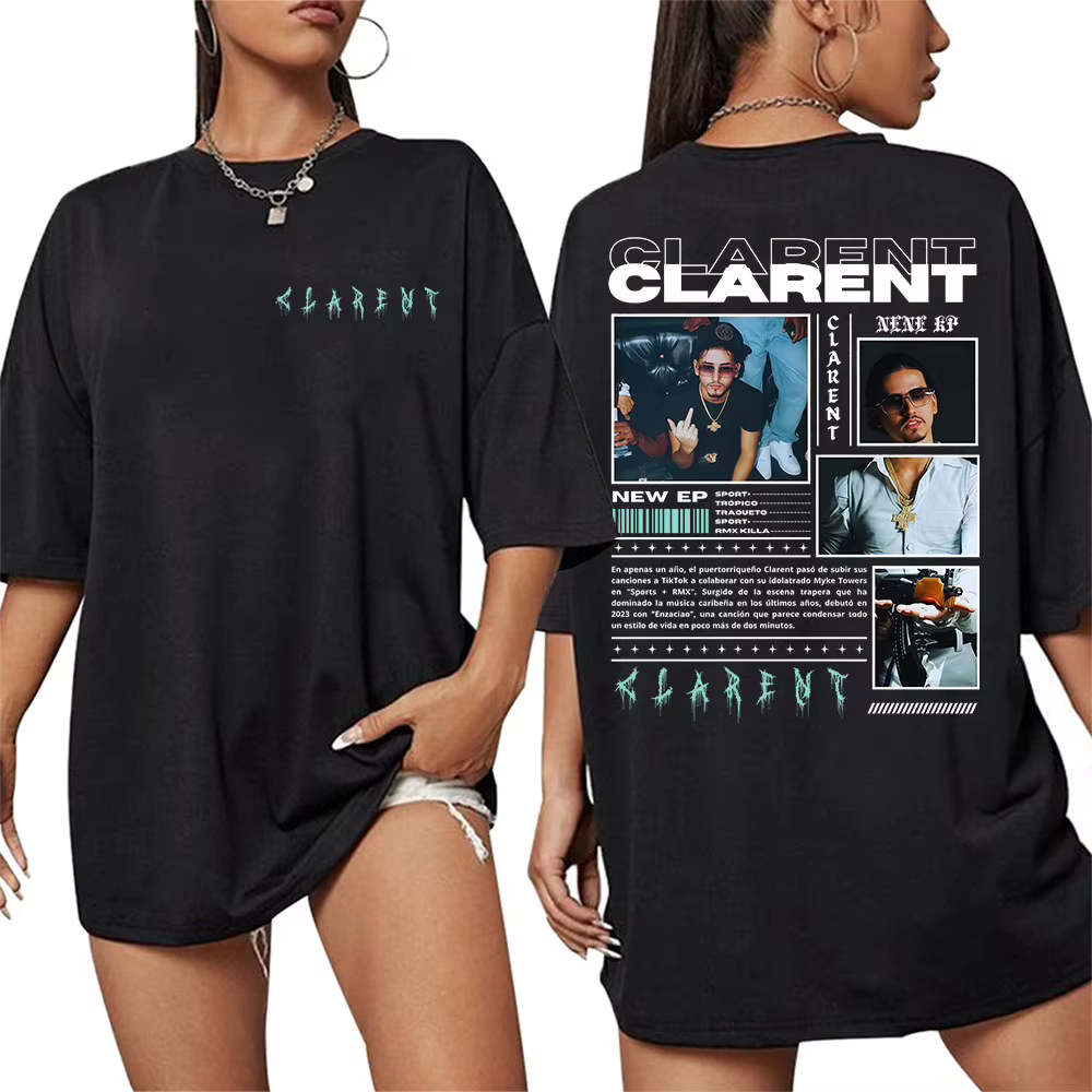 Rappeur CLARENT Album 2025 Merch T-shirt vêtements pour hommes Hip Hop manches courtes t-shirts homme mode haute