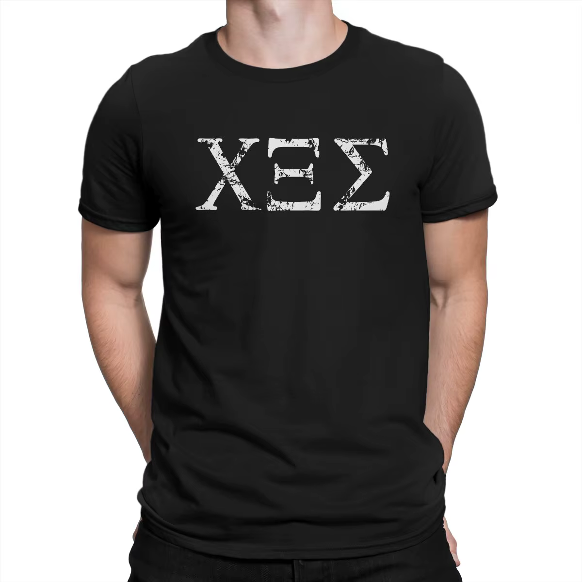 T-Shirt à Manches Courtes et Col Rond pour Homme