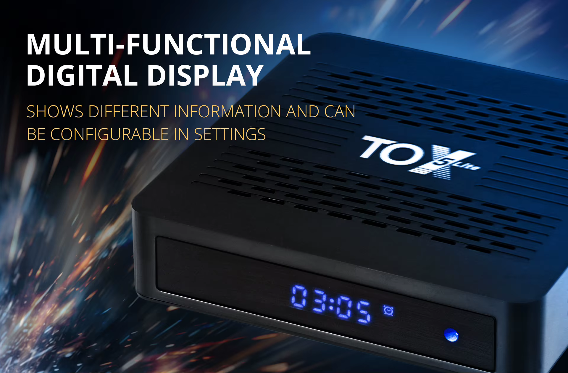 Boîtier Smart TV Original TOX5 Lite S905X5M Android 14 2GB 32GB BT4.1 1000M LAN Double Wi-Fi 2.4G 5.8G Lecteur Multimédia 4K Décodeur