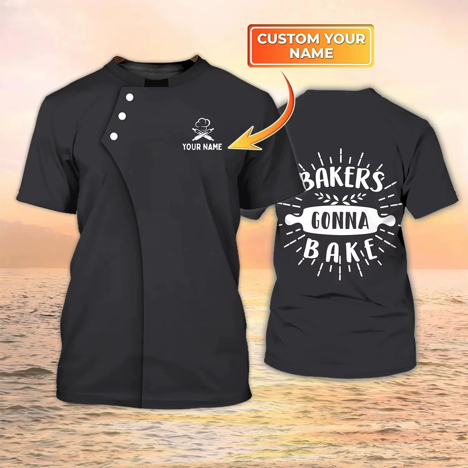 T-shirt à col rond personnalisé pour homme