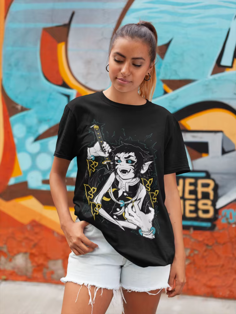 Kaigaku T-shirt Kimetsu no Yaiba Anime Harajuku Kyojuro Rengoku chemise cadeau