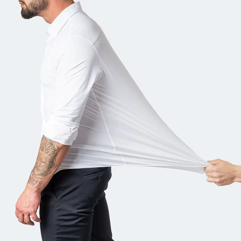 Chemises décontractées BROWON pour hommes 2026 – Chemise à manches longues très élastique