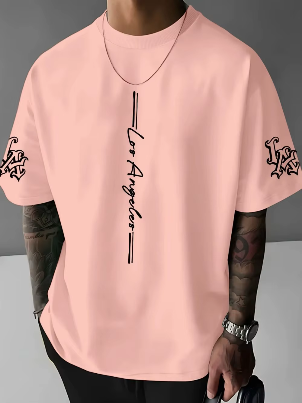 T-shirt Homme Été 2026 - Nouveau Design Minimaliste Lettres Imprimées en 3D - Vêtement de Loisirs Extérieur