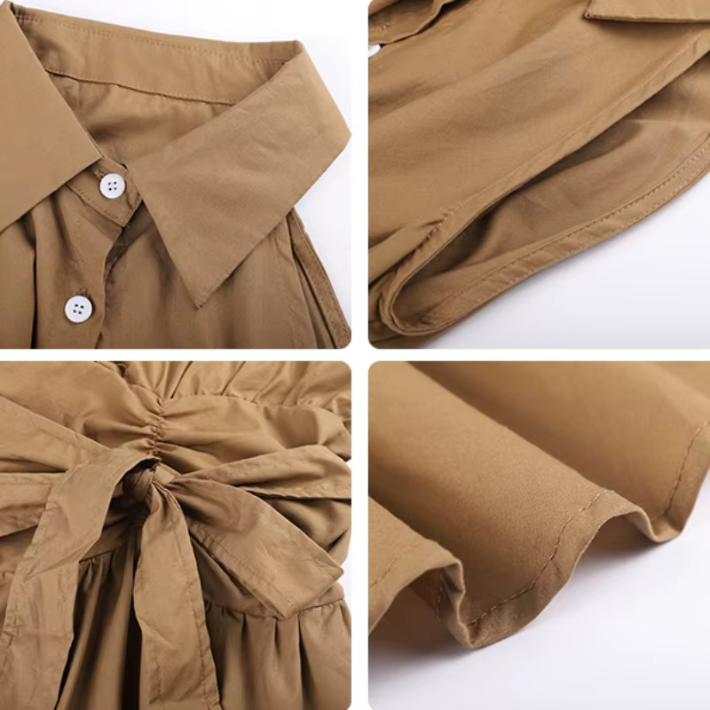 Robes sans manches femmes nœud à lacets col rabattu Mini haute rue a-ligne Hotsweet Partywear mode coréenne