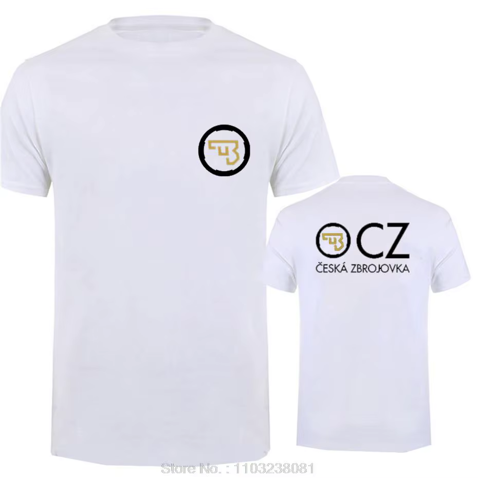 T-shirt Homme 2026 CZ Ceska Zbrojovka Czech Firearms – Haut d'été à Manches Courtes en Coton – Vêtements Masculins Ins Y2k