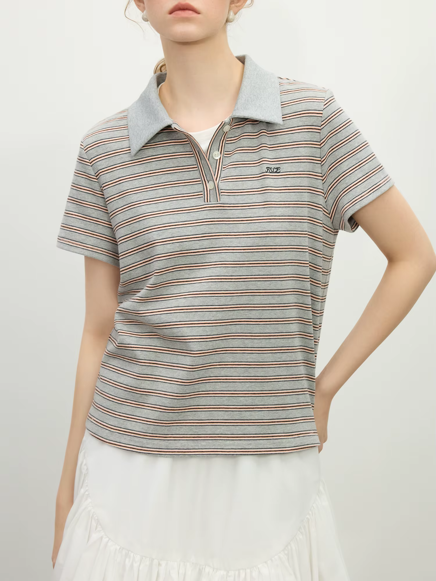 T-shirt rétro à manches courtes pour femme
