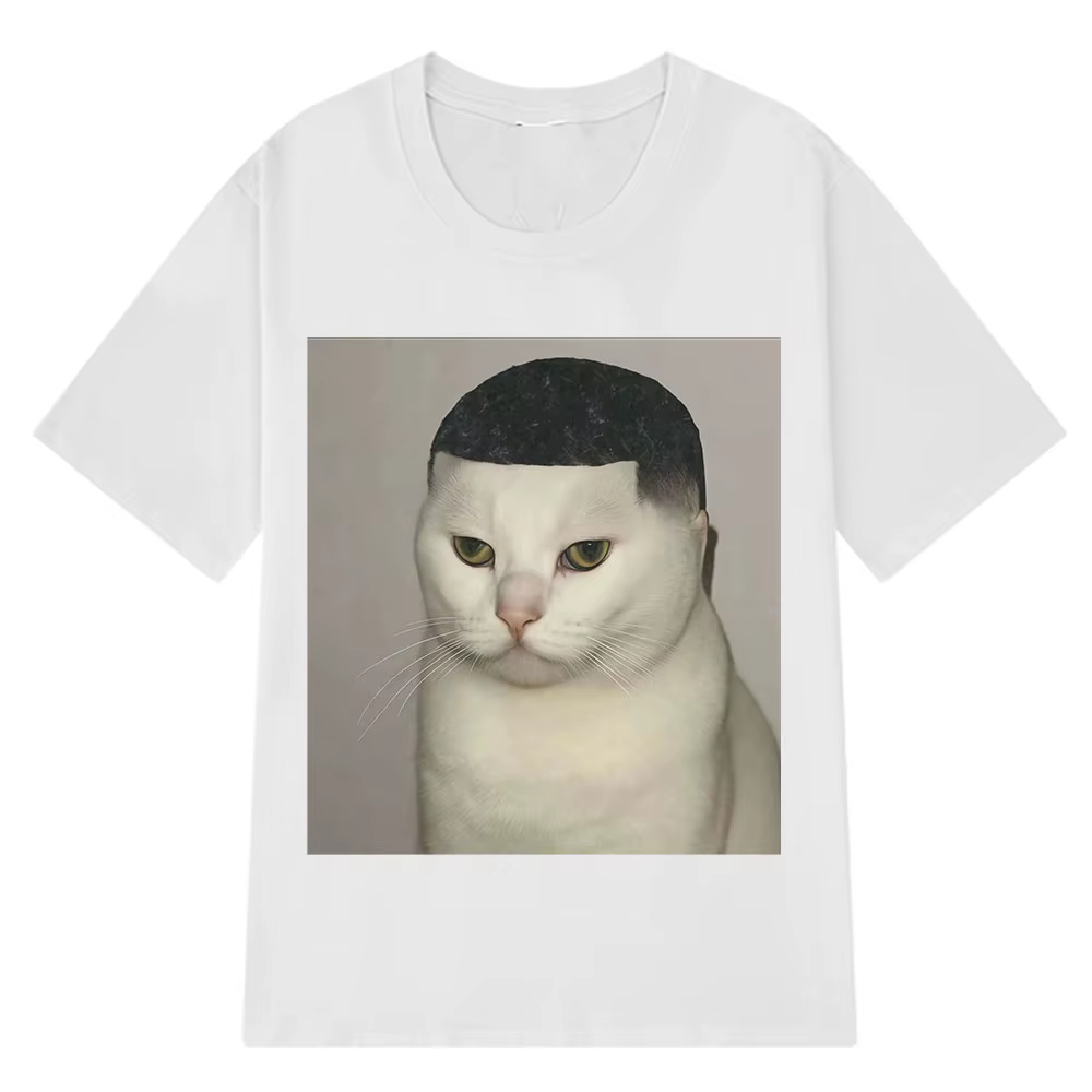T-shirt humoristique avec motif de chat coupé à la tondeuse