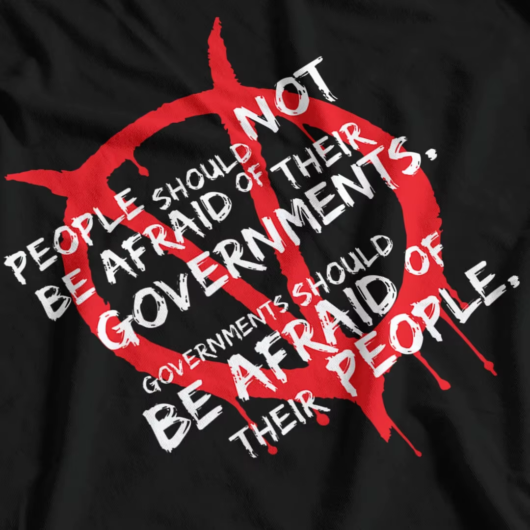 T-shirt avec citation de V pour Vendetta pour hommes