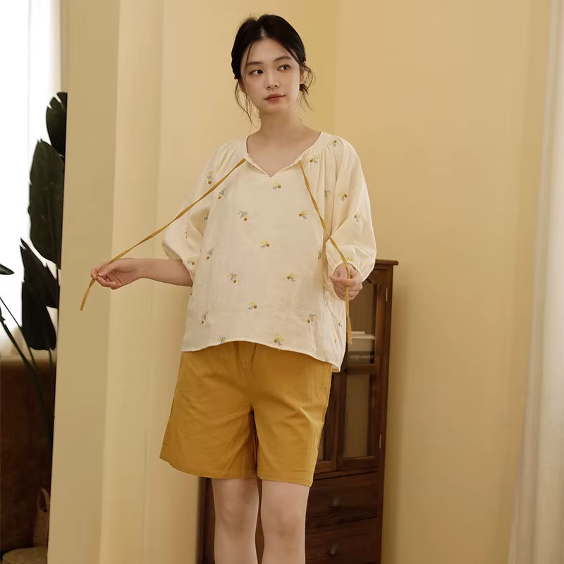 Haut en gaze de coton pour femme
