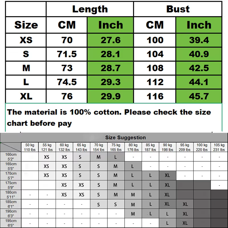 T-shirt pour homme 100% coton