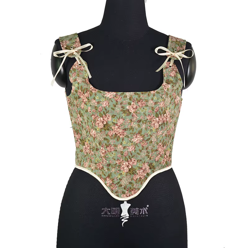 Corset en velours avec nœud papillon pour femme
