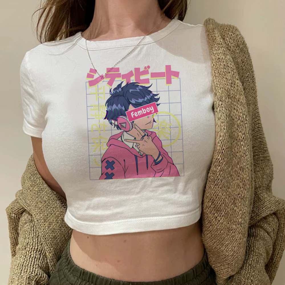 Femboy Goth Fairy Grunge Crop Top pour filles