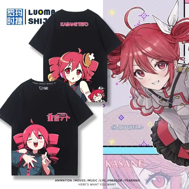 Kasane Teto teto Anime T-Shirt été hommes T-Shirt décontracté femmes col rond manches courtes t-shirts vêtements t-shirts Cosplay cadeau d'anniversaire