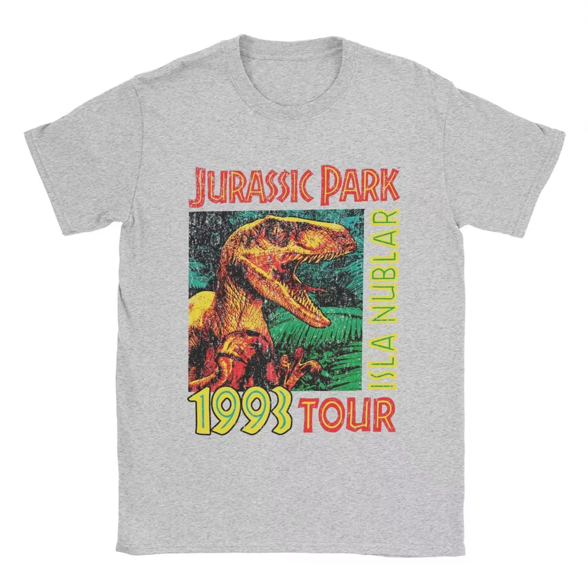 T-shirts pour hommes Jurassic Park 1993 Tour nouveauté pur coton t-shirt à manches courtes