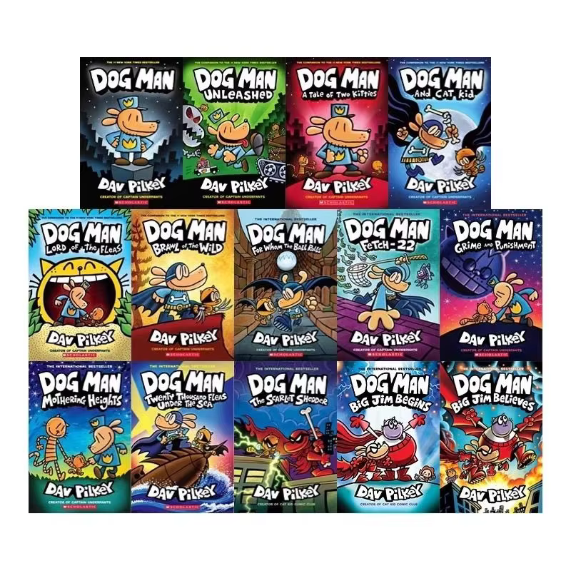 19 livres/ensemble en broché, Les Aventures de Dog Man, la collection épicée, en anglais, pour enfants, humoristique, roman, manga, bande dessinée