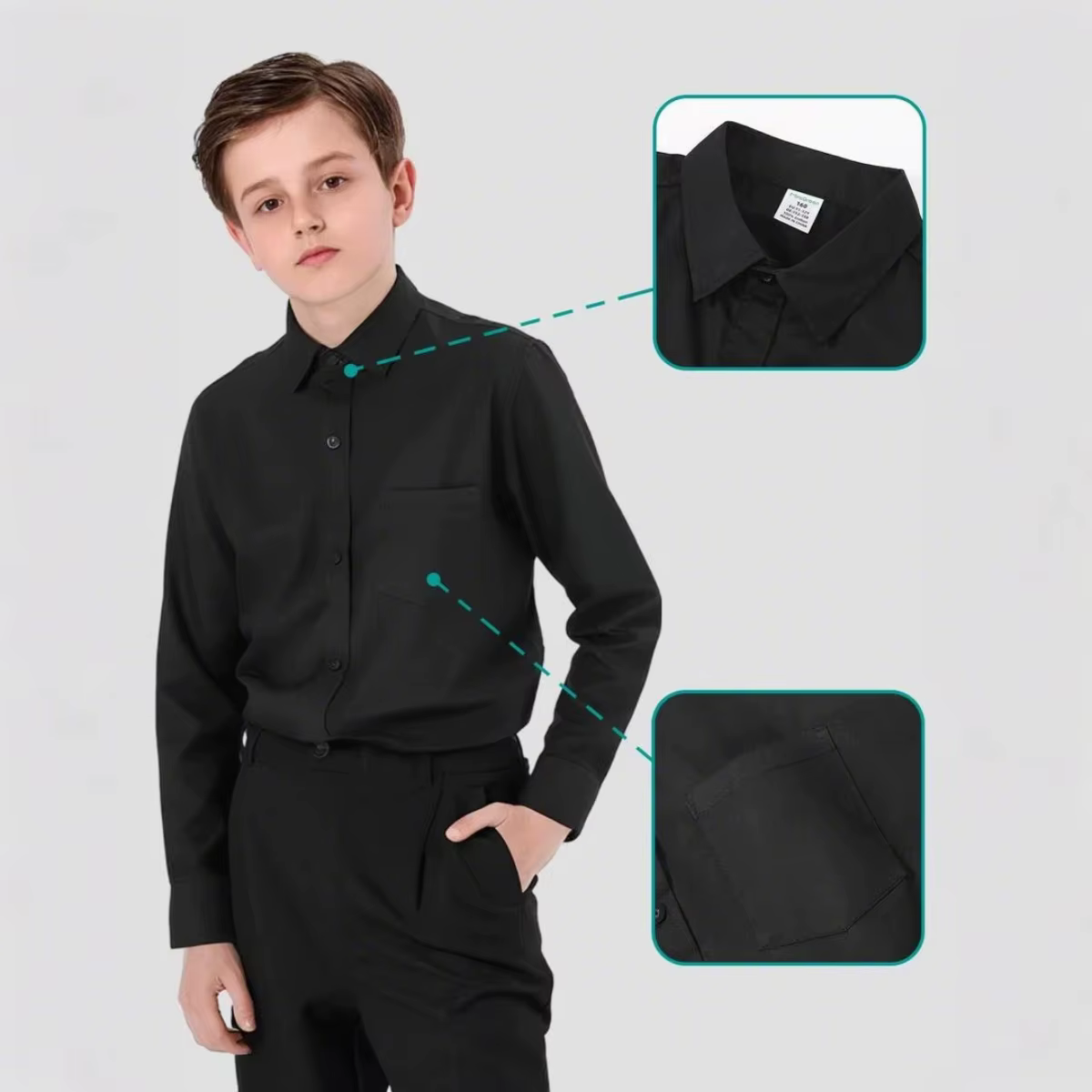 Chemise noire pour garçons