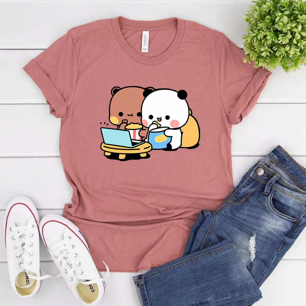 T-shirt graphique imprimé Bubu et Dudu pour femmes et hommes