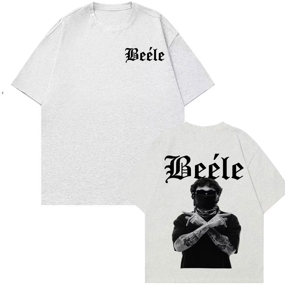Rappeur BEELE Album de musique 2025 t-shirts imprimés pour hommes haute rue Vintage gothique T-shirt mâle été hauts