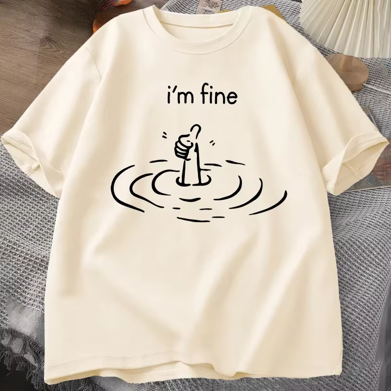 T-shirt imprimé Im Fine Back pour femmes