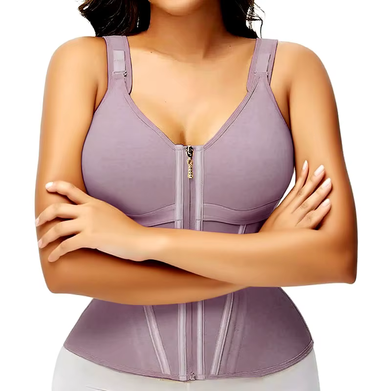 Léopard minceur gaine taille formateur Corset gilet avec fermeture éclair Fajas colombien ceinture corps Shaper Shapewear sport chemise débardeur