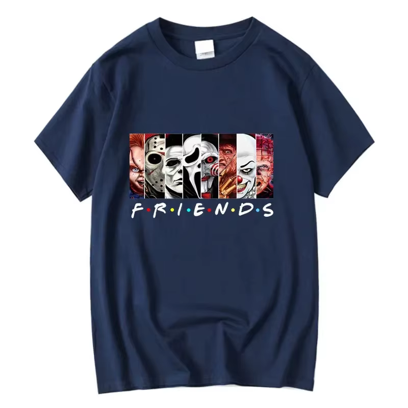 T-shirt à col rond imprimé Funny Friends pour hommes