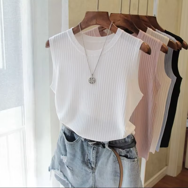 Haut à col rond pour femmes, chemise coréenne, vêtements d'été