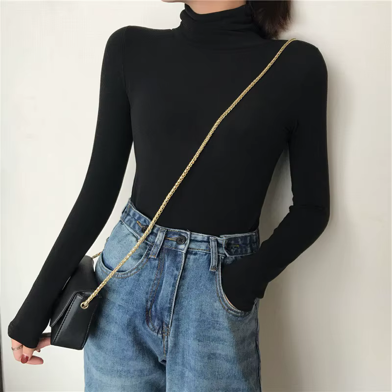 T-shirt à manches longues pour femmes, noir et blanc