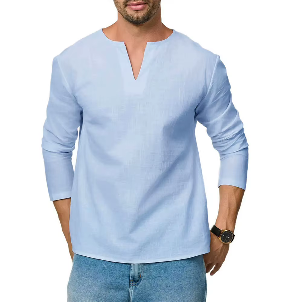 T-shirt en coton et lin pour hommes