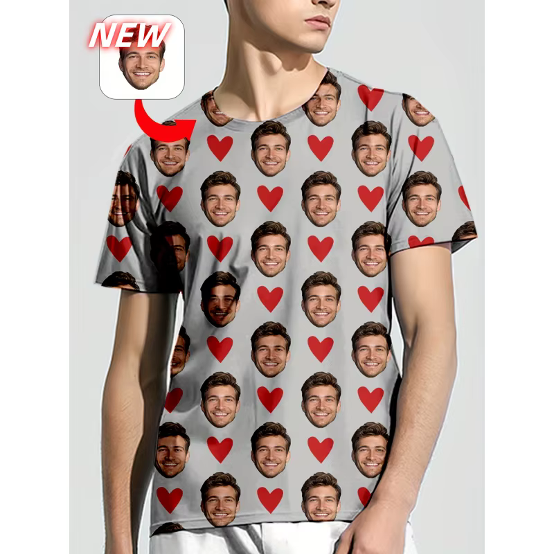 Amour motif animal de compagnie t-shirts pour hommes personnalisé Portrait 3D imprimé T-Shirt été décontracté mode haut