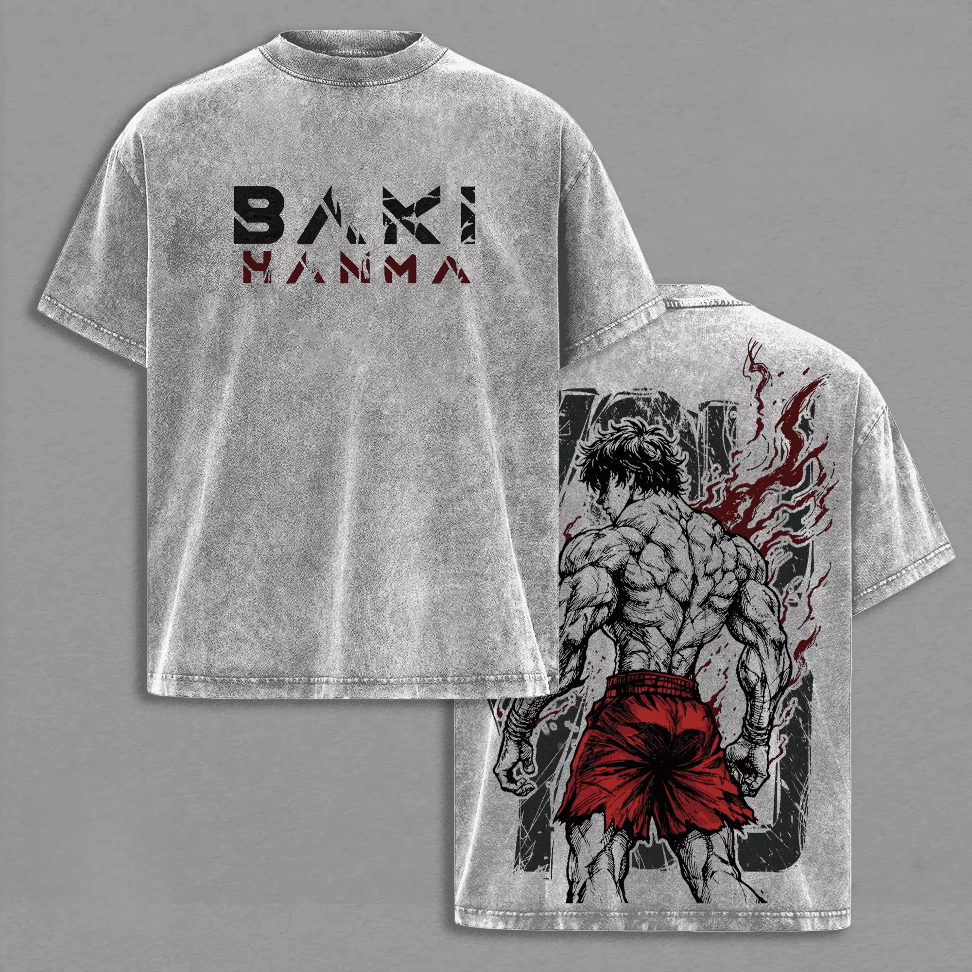 T-shirt Anime Baki imprimé Manga
