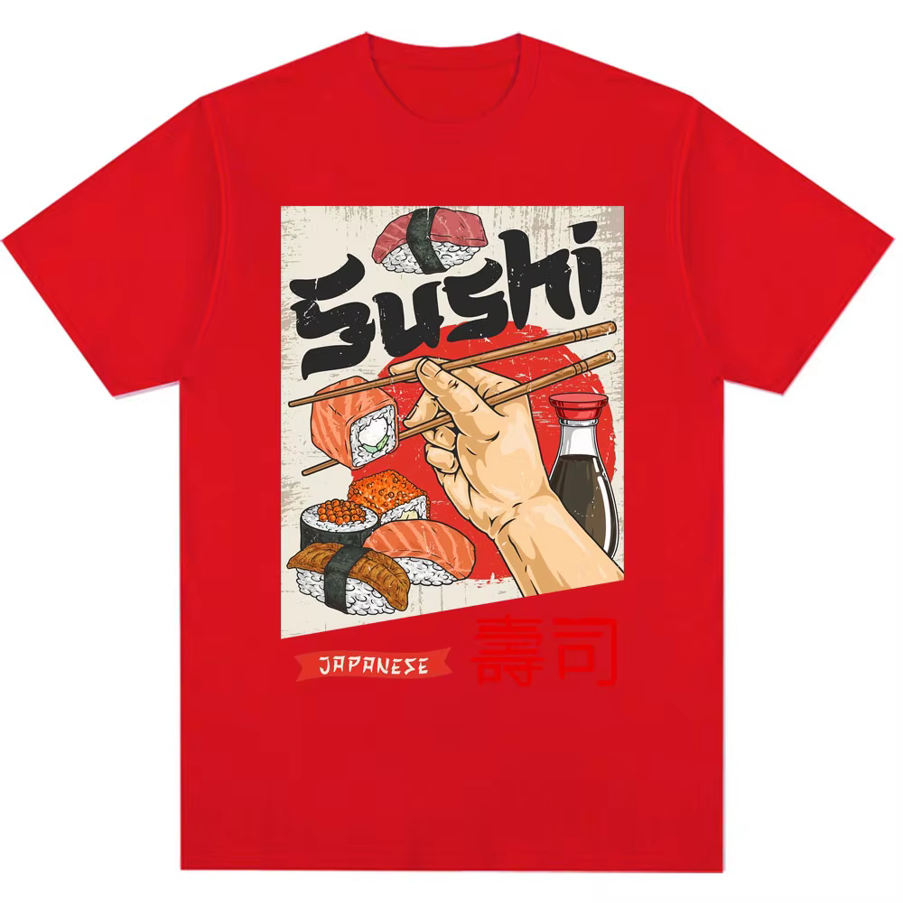 T-shirts graphiques amusants sur le thème du sushi japonais pour hommes et femmes