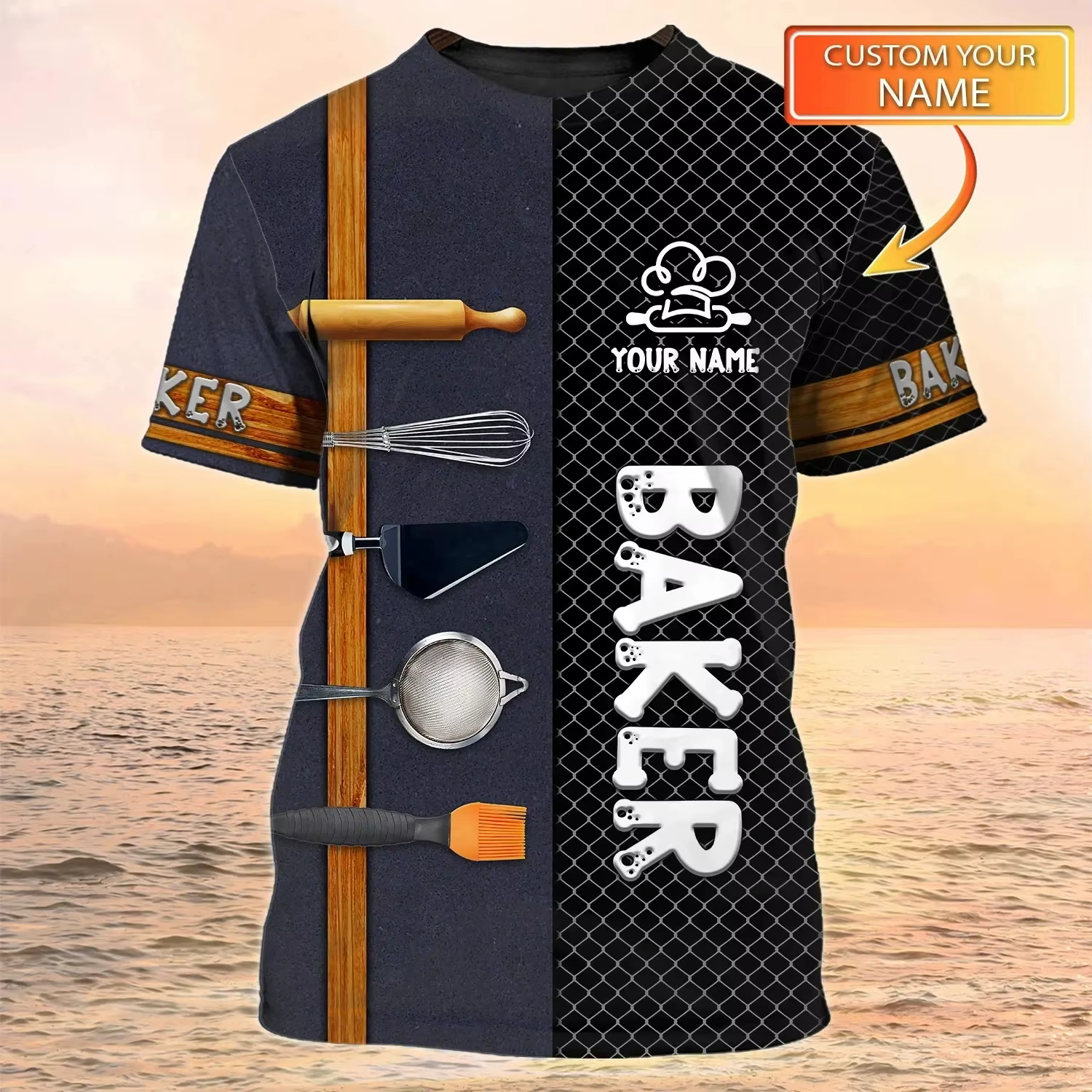 T-shirt à col rond personnalisé pour homme