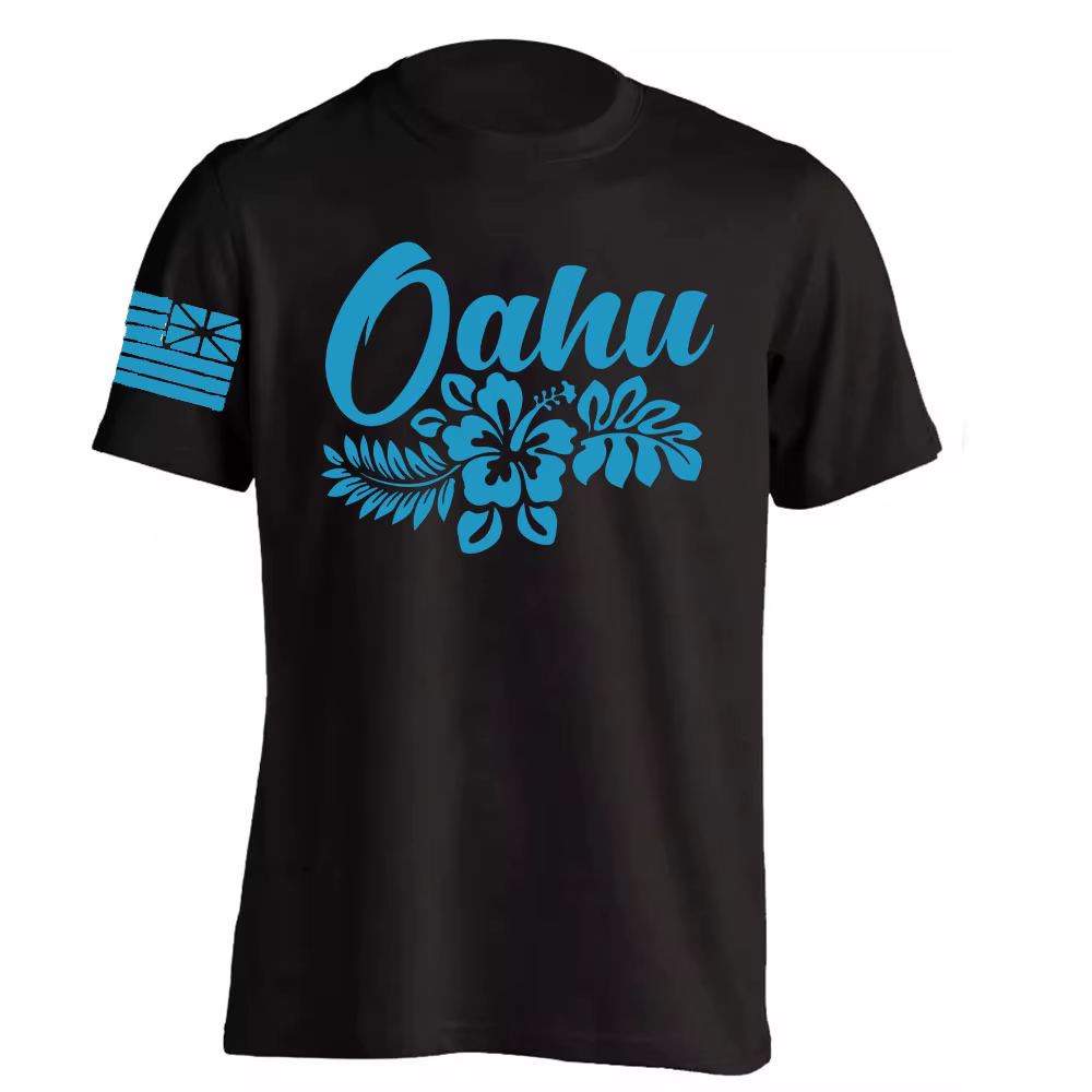 T-shirt 100 % coton à imprimé surf hawaïen pour l'été