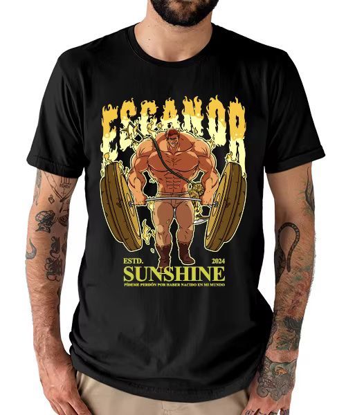 T-shirt pour Anime Nanatsu no Taizai Escanor GYM Leon del Sol y El Poder del Orgullo